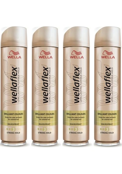 Wella Wellaflex Boyalı Saçlar için Güçlü Tutuş Saç Spreyi 4 x 250