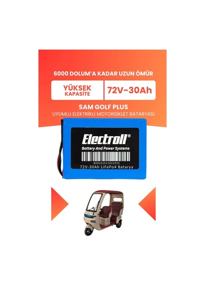 Sam Golf Plus Batarya Yüksek Kapasite Lifepo4 72v 30ah Elektrikli Motosiklet Bataryası