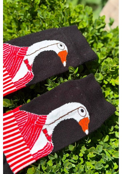 Lousocks Unisex Kaz Tasarım Soket Çorap Siyah