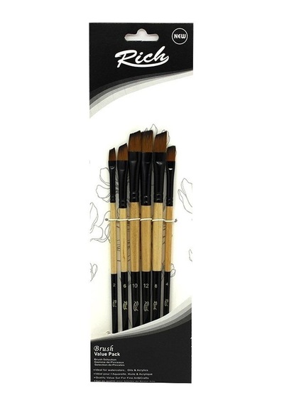 Rich Fırça Yeni Seri 04 Yan Kesik 6 Lı Set 11219
