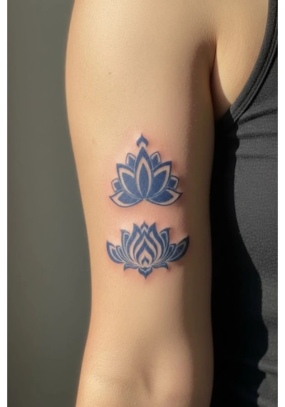 Lotus Çiçek Yarı Kalıcı 1 Aylık Geçici Yapıştırma Dövme