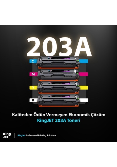 Kingjet Hp Uyumlu 203a Standart Kapasiteli 4 Renk Takım Toner Çipli M281fdn Uyumlu