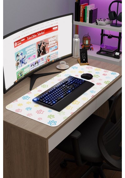 Pati Kaymaz Dikişli Kauçuk Oyuncu Mousepad V1 - 90x40 Xxl Gaming Mouse Pad Fare Altlığı