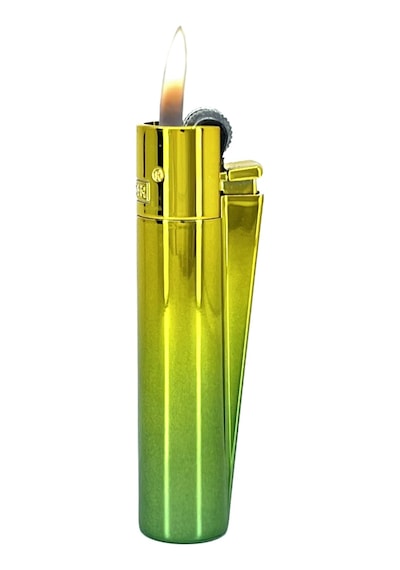 Clipper Metal Çakmak - Yeşil-sarı Degrade Özel Seri Çakmak Hediye Kutulu Yeşil