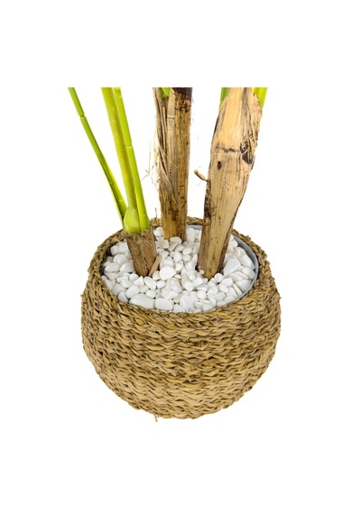 Biçiçek Yapay Monstera Ağacı Deve Tabani 150 Cm Geoi̇t Hasir Saksıda