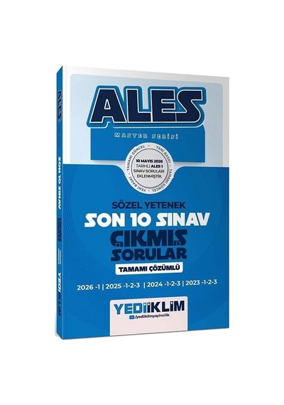 Yediiklim 2026 Ales Master Sözel Yetenek Çıkmış Sorular Son 10 Sınav Çözümlü Yediiklim Yayınları