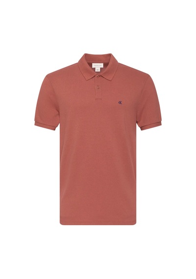 Calvin Klein Ss Monogram Pıque Po, 0kl Turuncu Erkek Polo T-shirt