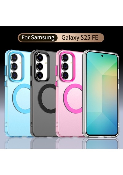 Samsung Uyumlu Galaxy S25 Fe Kılıf Magsafe Şarj Özellikli Buzlu A++ Kalite Sert Kapak