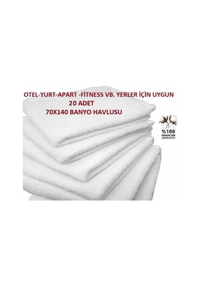 20 Adet Otel Banyo Havlusu 70X140Cm %100 Pamuklu Otel Havlusu!