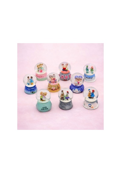 5 Adet Minik Işıklı Su Küresi Cam Mini Karışık Renkli Masa Dekoru, Snow Globe, Lighted Water Globe