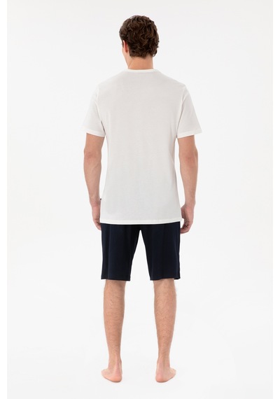 U.S. Polo Assn. Erkek Bisiklet Yaka Beyaz Pijama Takımı 50309291-VR013