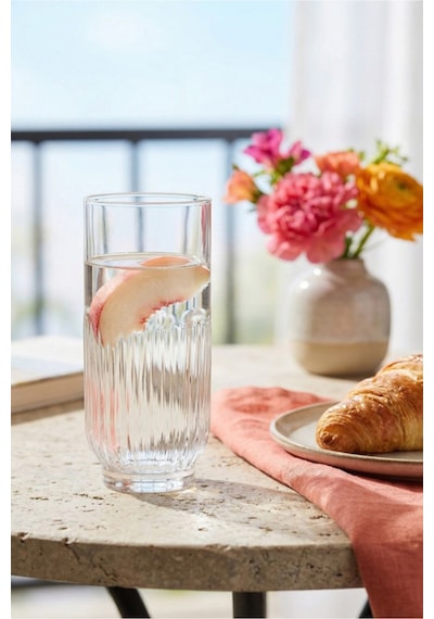 Lav Tokyo Cam Meşrubat Bardağı 6'lı 395 ml (Büyük Su/Kokteyl/Soğuk Kahve Bardağı )