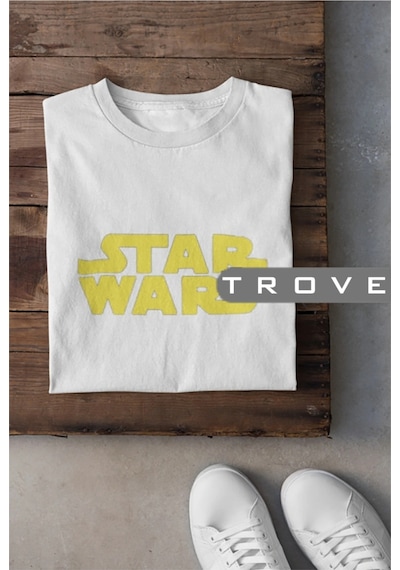 Startmore Unısex Kadın Erkek Star Wars Siyah Beyaz Tasarım Baskılı %100 Pamuk T-shirt Beyaz Startmore Unısex Kadın Erkek Star Wars Siyah Beyaz Tasarım Baskılı %100 Pamuk T-shirt Beyaz