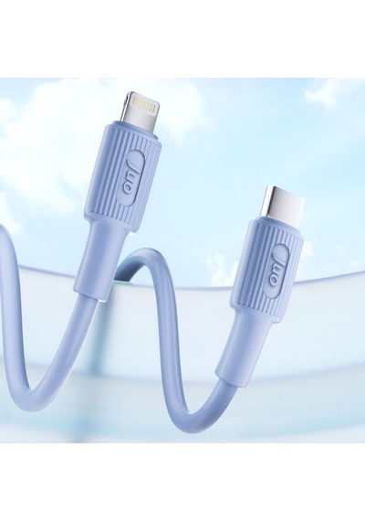 Juo JCBS271 27w Usb Type-c To Lightning Apple Uyumlu iPhone iPad Silikon Hızlı Şarj Ve Data Kablosu Mavi 1 Metre