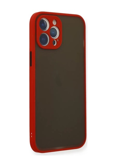 Apple Uyumlu iPhone 12 Pro Kılıf Montreal Silikon Kapak - Kırmızı -