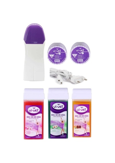 Kartuş Ağda Makinesi + Vi-Vet  Kartuş Ağda 3'lü + Ağda Bezi 10 M 2'li