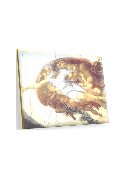 Cakasepetim Michelangelo İnsanın Yaratılışı Ve Yüce Tanrı Ahşap Mdf Tablo
