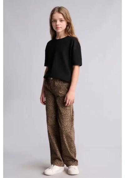 Defacto Leopar Desenli Baggy Fit Esnek Bantlı Paça Gabardin Pantolon Kız Çocuk I1701a826aubn335 Kahve-bn335 Defacto Leopar Desenli Baggy Fit Esnek Bantlı Paça Gabardin Pantolon Kız Çocuk I1701a826aubn335 Kahve-bn335