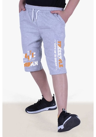 Fyk Kids Freestyle Baskılı Erkek Çocuk Çift Cepli Kapri Gri