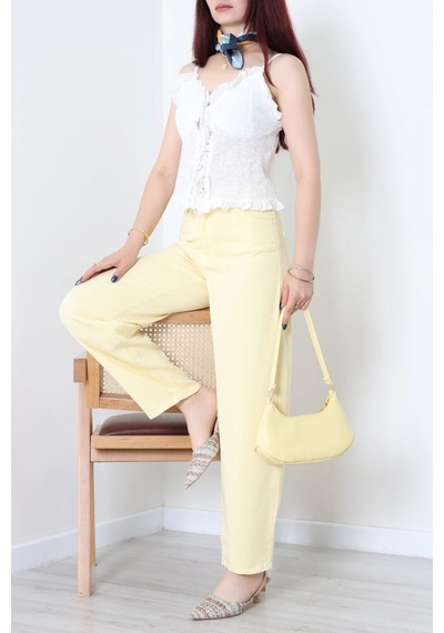 Modi Baggy Lyocell Kumaş Pantolon Sarı - 32345.1968. Açık Sarı