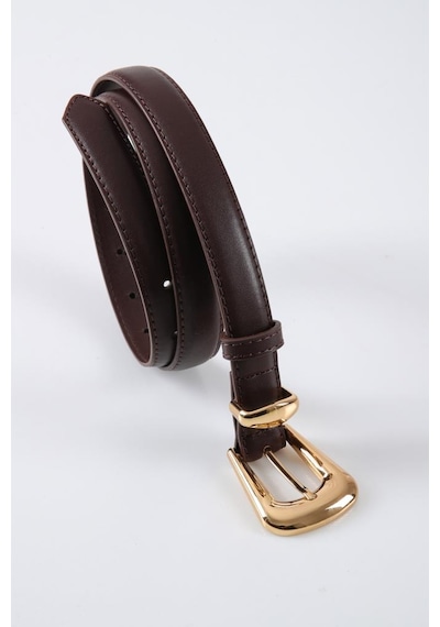 Williampolo Full Grain Deri Gold Toka Kahverengi Kadın Kemer