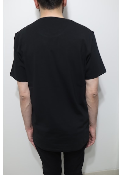 Santa Dmctekstil Erkek 2675 Düz Spor Kesim Rahat Kalıp Bisiklet Yaka Basic T-shirt Siyah