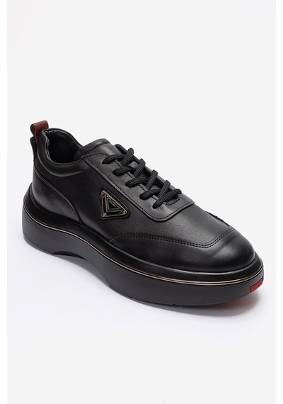 Marcomen Erkek Kalın Tabanlı Sneaker Ayakkabı Gerçek Deri Mc 23136 Siyah