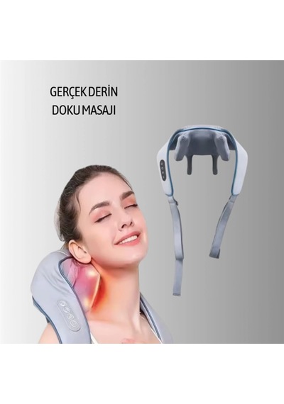 Vnb-01 Şarjlı Isıtmalı Boyun Ve Omuz Masaj Aleti Titreşimli Yoğurma Başlıklı, 3 Hız Kademeli