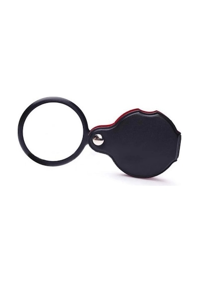 5x 60mm Cam Optik Lens,katlabilir,deri Kaplamalı Cep Büyüteçxx1051