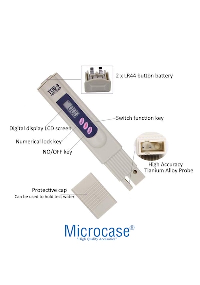 Microcase Tds Metre Dijital Ekranlı Su Kalitesi Ölçüm Cihazı - Al5303