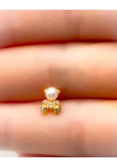 Tragus Piercing Çelik Renk Atmaz Ayıcık Model Gold - 647609685 Gold