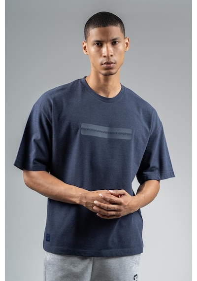 Maraton Sportswear Oversize Erkek Bisiklet Yaka Kısa Kol Basic Açık Lacivert T-shirt 22749-açık Lacivert
