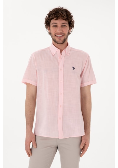 U.s. Polo Assn. Erkek Açık Pembe Gömlek Kısa Kollu 50306324-vr078 Acık Pembe Açık Pembe