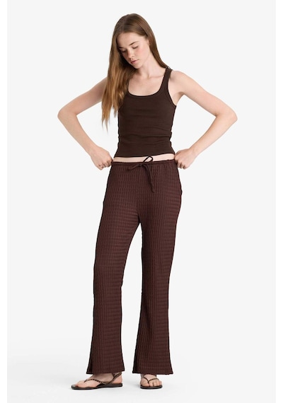 Defacto Flare Fit Cepli Normal Bel Standart Boy Bürümcük Pantolon F7659ax25hsbn341 Kahve