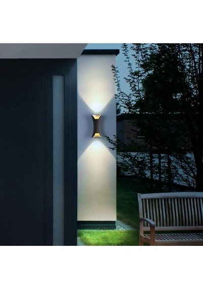 10 Watt Gün Işığı Ledli Modern Tasarım İç Ve Dış Mekan Otel, Kafe, Ev, Villa Dış Cephe Apliği Siyah