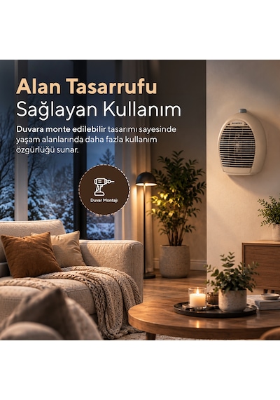 Kumtel LX-6331 2000 W Elektrikli Fanlı Isıtıcı Krem