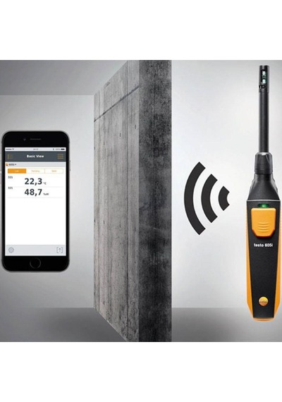Testo 605i Taşınabilir Sıcaklık Nem Ölçer Akıllı Telefon İle Kullanılır