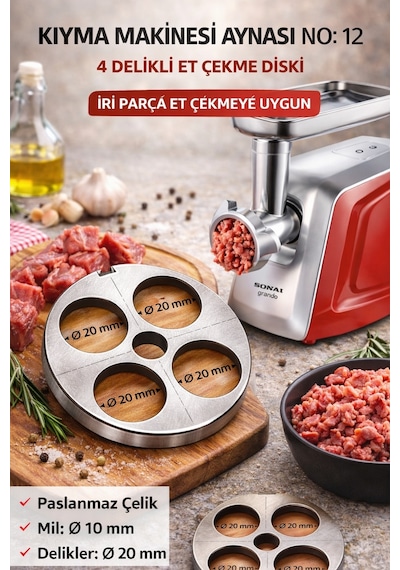 Kıyma Makinesi Kuşbaşı Aynası No 12 / 20 Mm Süzgeç