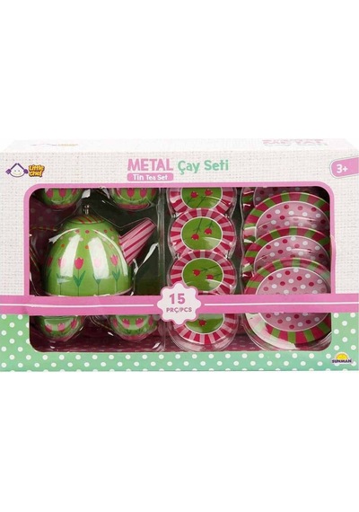 Metal Çay Takımı 15 Parça Yeşil