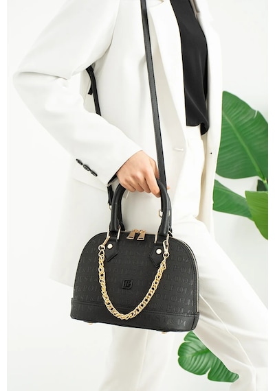 Just Polo Kadın Zincir Detaylı Lüks El Ve Omuz Çantası Shopper Ebat : 25x22 Cm Siyah