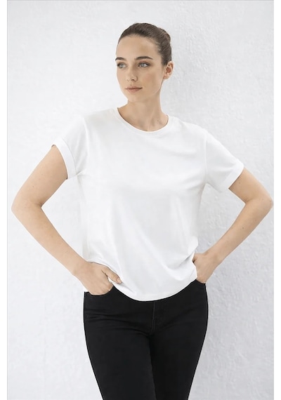 Fashion Friends Bisiklet Yaka Kadın Bluz 26y0194k1 Ekru