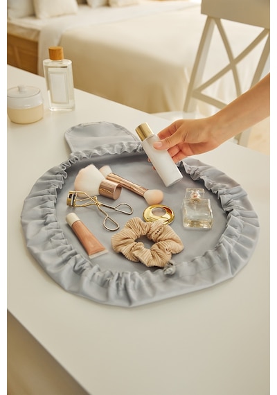 Ocean Home Textile Fonksiyonel Su İtici Leke Tutmaz Kumaş Düzenleyici Seyahat Tipi Makyaj Çantası Ø 50 cm