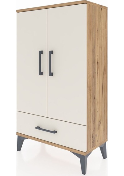 Arges Komodin 3 Raflı Tek Çekmeceli 2 Kapaklı 60x30x106 Çam-a... Çam