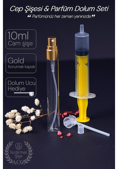Aoz Kozmetik Parfüm Dolum Seti Doldurulabilir Mini Parfüm Şişesi Cep Parfüm Şişesi Taşınabilir Parfüm Şişesi 10Ml