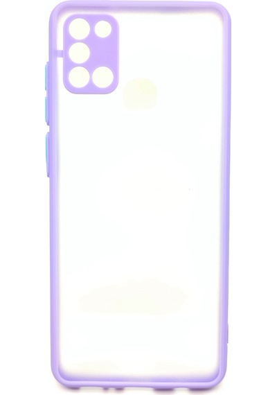 Nettech Samsung Galaxy A21s Uyumlu Kontrast Renkli Tuş Seri Arka Koruma Kılıf - Pembe Pembe