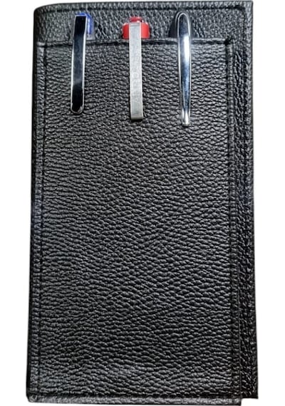 Kalemlikli Not Defteri Cüzdan , Cep Telefonu Bölmeli - Suni Deri -9,5 Cm X 17 Cm Siyah