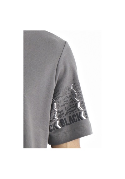 Tommylife Tommy Life Koyu Gri Kol Baskı Detaylı Polo Yaka Standart Form Erkek T-shirt - 88240 Koyu Gri