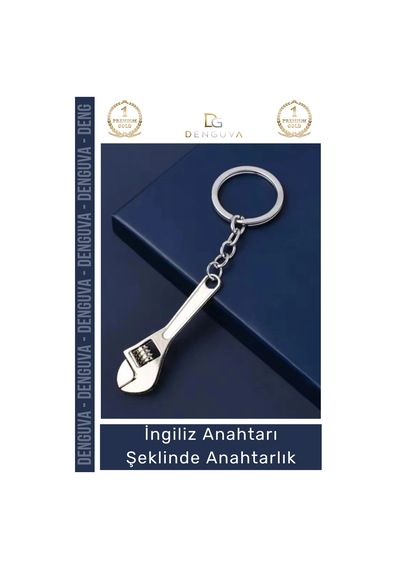 Anahtarlık Ayarlanabilir Metal Tasarım Hediye Karizmatik İngiliz Anahtarı Şeklinde Anahtarlık