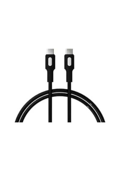 Type C-c Power Delivery Hızlı Şarj Kablosu, Siyah Kablo, Beyaz/siyah Uçlar 120 Cm