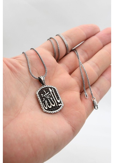 Ya Allah Yazlı 925 Ayar Gümüş Kolye Zincir 902394 Gümüş